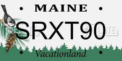 SRXT90 Maine License Plate