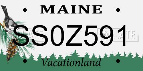 SS0Z591 Maine License Plate