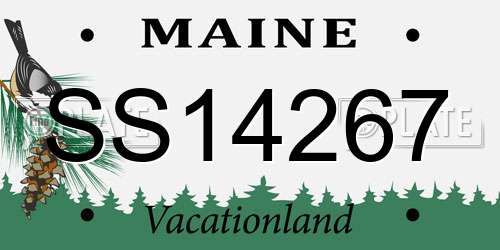 SS14267 Maine License Plate