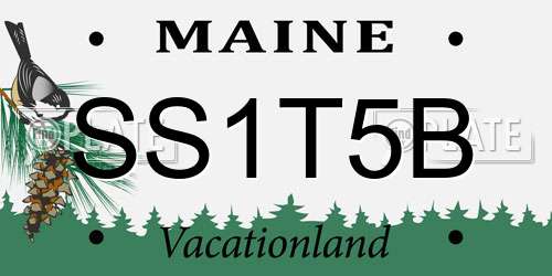 SS1T5B Maine License Plate