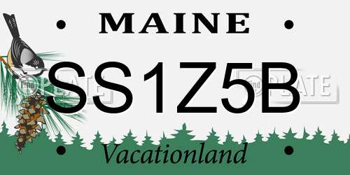 SS1Z5B Maine License Plate
