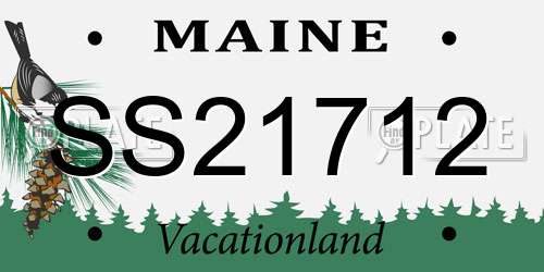 SS21712 Maine License Plate
