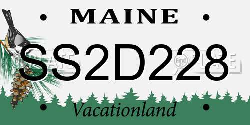 SS2D228 Maine License Plate