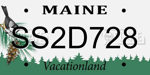 SS2D728 Maine License Plate