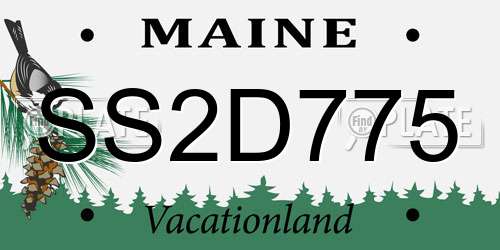 SS2D775 Maine License Plate