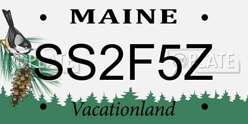 SS2F5Z Maine License Plate