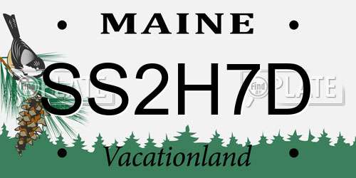 SS2H7D Maine License Plate