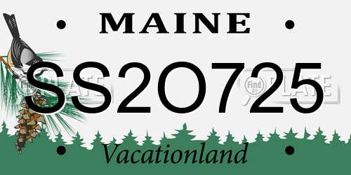 SS2O725 Maine License Plate