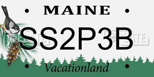 SS2P3B Maine License Plate