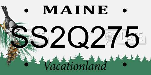 SS2Q275 Maine License Plate