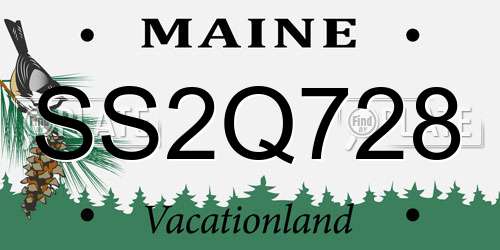 SS2Q728 Maine License Plate
