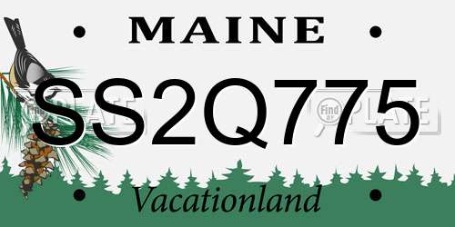 SS2Q775 Maine License Plate