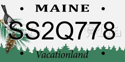 SS2Q778 Maine License Plate