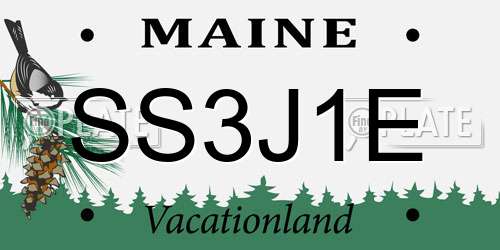 SS3J1E Maine License Plate