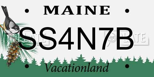 SS4N7B Maine License Plate