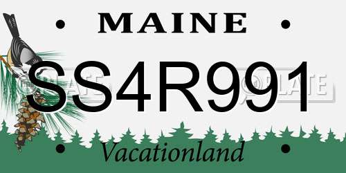 SS4R991 Maine License Plate