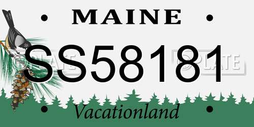 SS58181 Maine License Plate