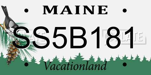 SS5B181 Maine License Plate