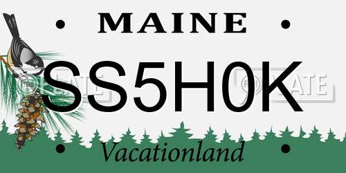 SS5H0K Maine License Plate