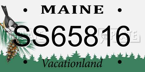 SS65816 Maine License Plate
