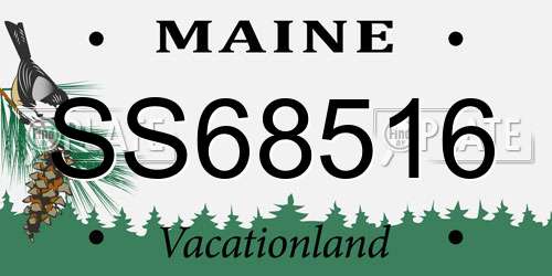 SS68516 Maine License Plate