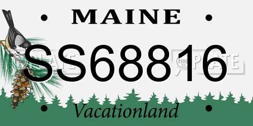 SS68816 Maine License Plate