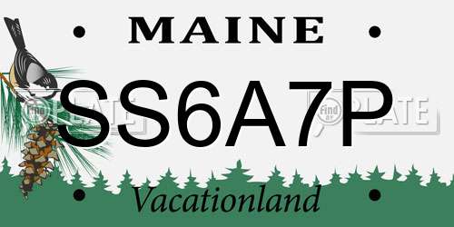 SS6A7P Maine License Plate