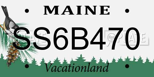 SS6B470 Maine License Plate