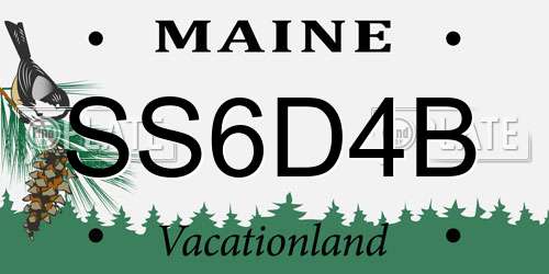 SS6D4B Maine License Plate
