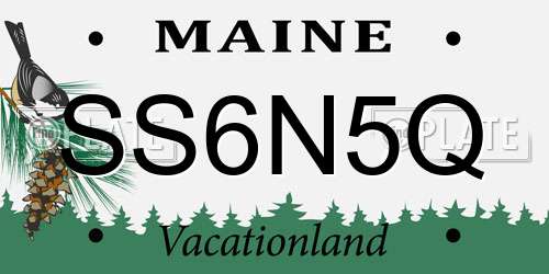 SS6N5Q Maine License Plate