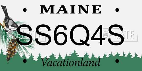 SS6Q4S Maine License Plate