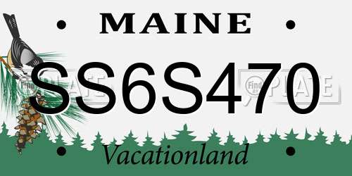 SS6S470 Maine License Plate