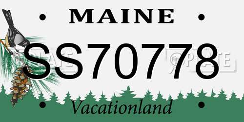 SS70778 Maine License Plate