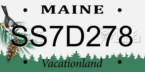 SS7D278 Maine License Plate
