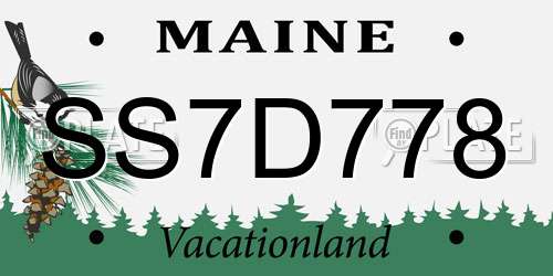 SS7D778 Maine License Plate