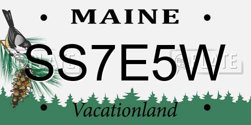 SS7E5W Maine License Plate
