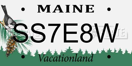 SS7E8W Maine License Plate
