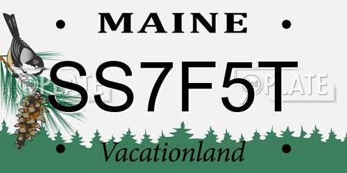 SS7F5T Maine License Plate