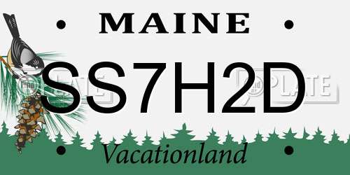 SS7H2D Maine License Plate