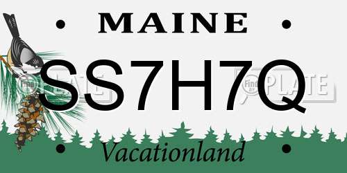 SS7H7Q Maine License Plate