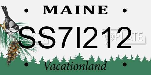 SS7I212 Maine License Plate