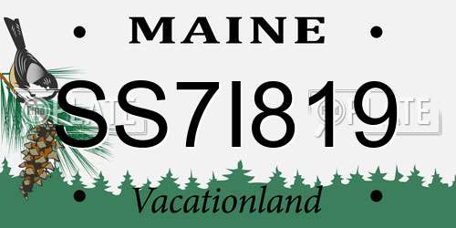 SS7I819 Maine License Plate