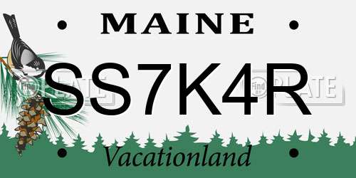 SS7K4R Maine License Plate