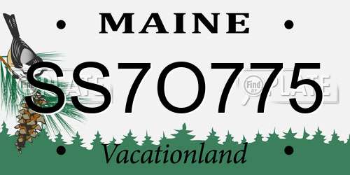 SS7O775 Maine License Plate
