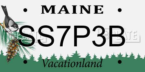 SS7P3B Maine License Plate