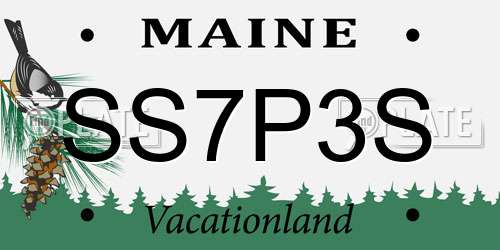 SS7P3S Maine License Plate
