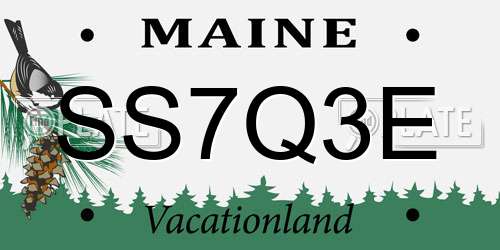 SS7Q3E Maine License Plate