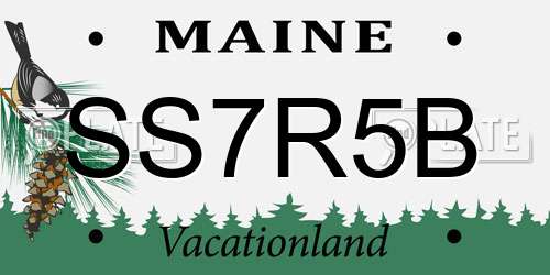 SS7R5B Maine License Plate