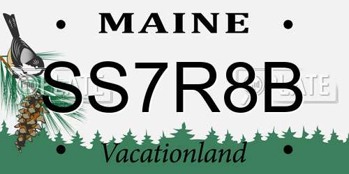 SS7R8B Maine License Plate