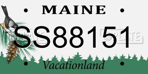SS88151 Maine License Plate